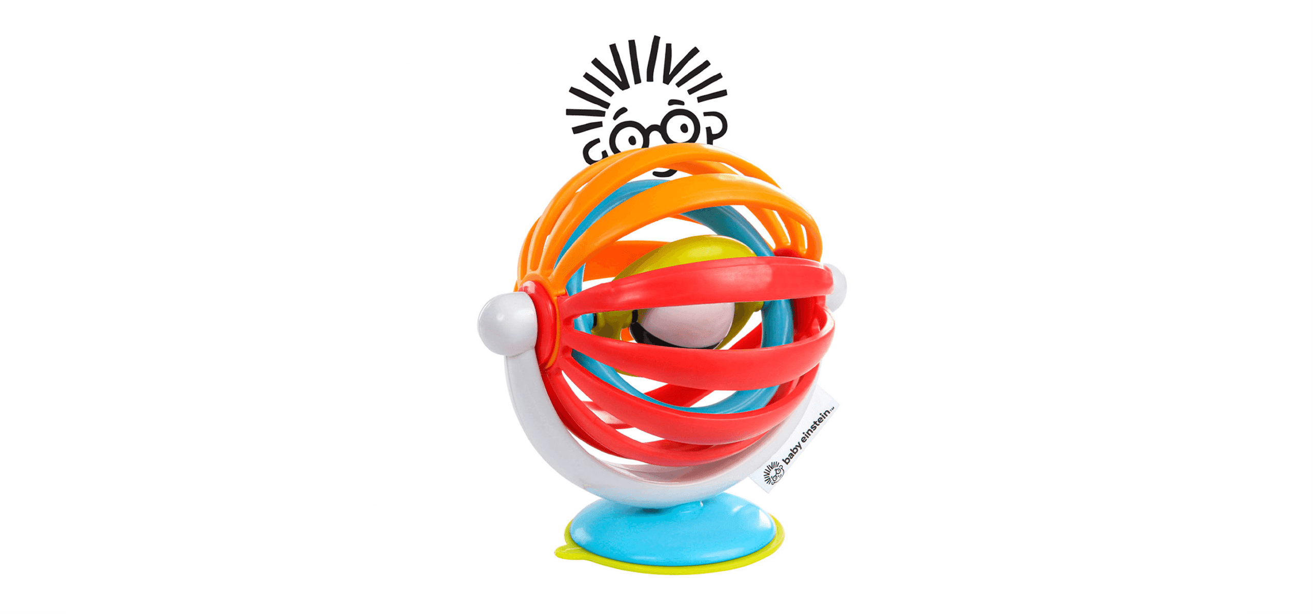 BABY EINSTEIN toy with Einstein illustration in the background