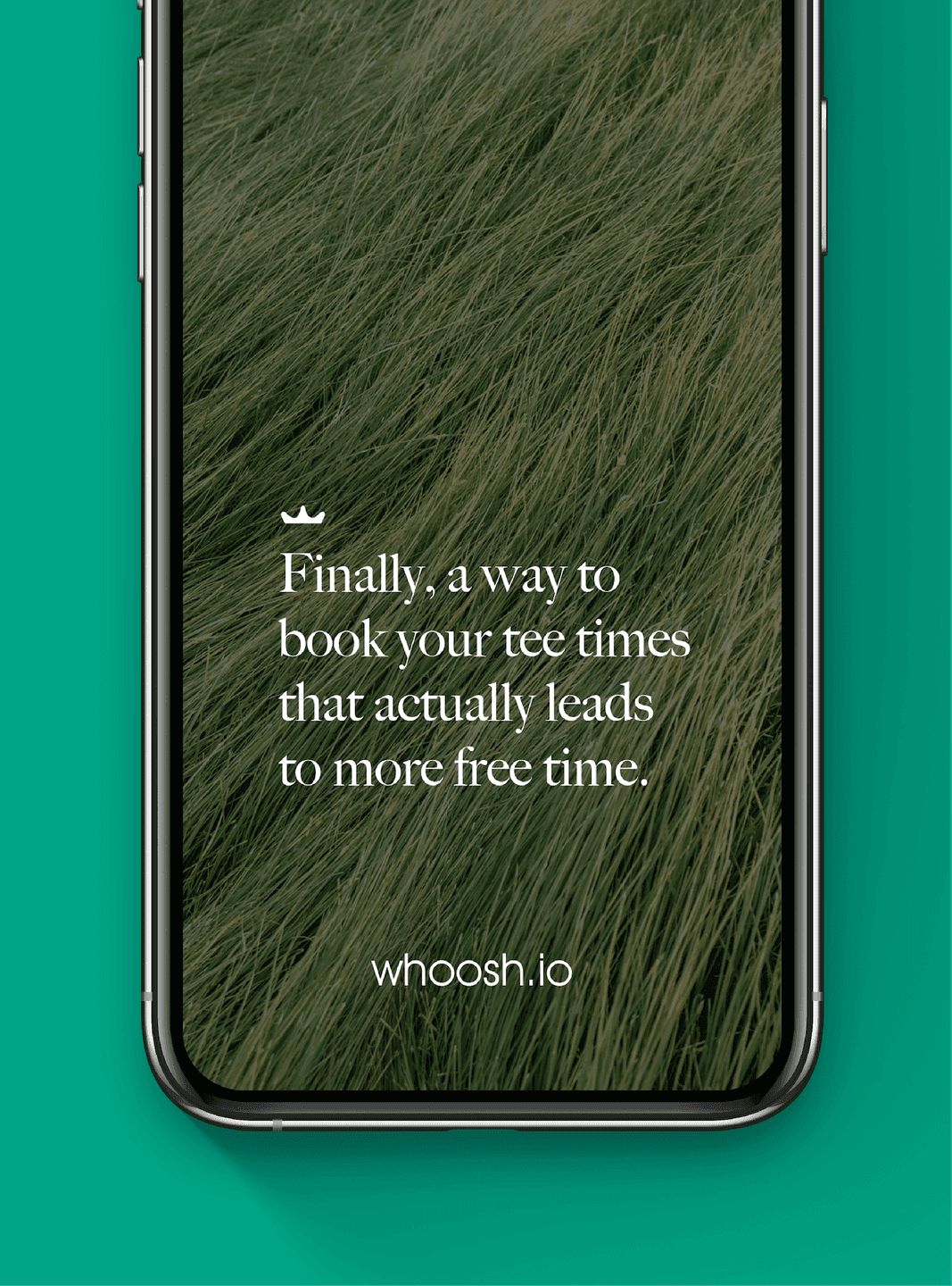 Mobile Ad. A nature-driven mobile visual introducing WHOOSH as a simpler way to book tee times.